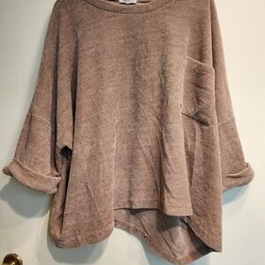 White Birch Cozy Knit Sweatshirt - Brown